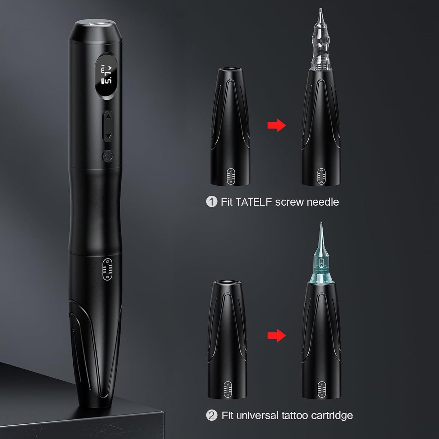 TATELF Kabellos Permanent Make up Maschine Mit 2 Stück Handgriff 10 Stück Patronennadeln Microblading Zubehör Für Lip Eyeliner Ombre Powder Brows Microshading Zubehör