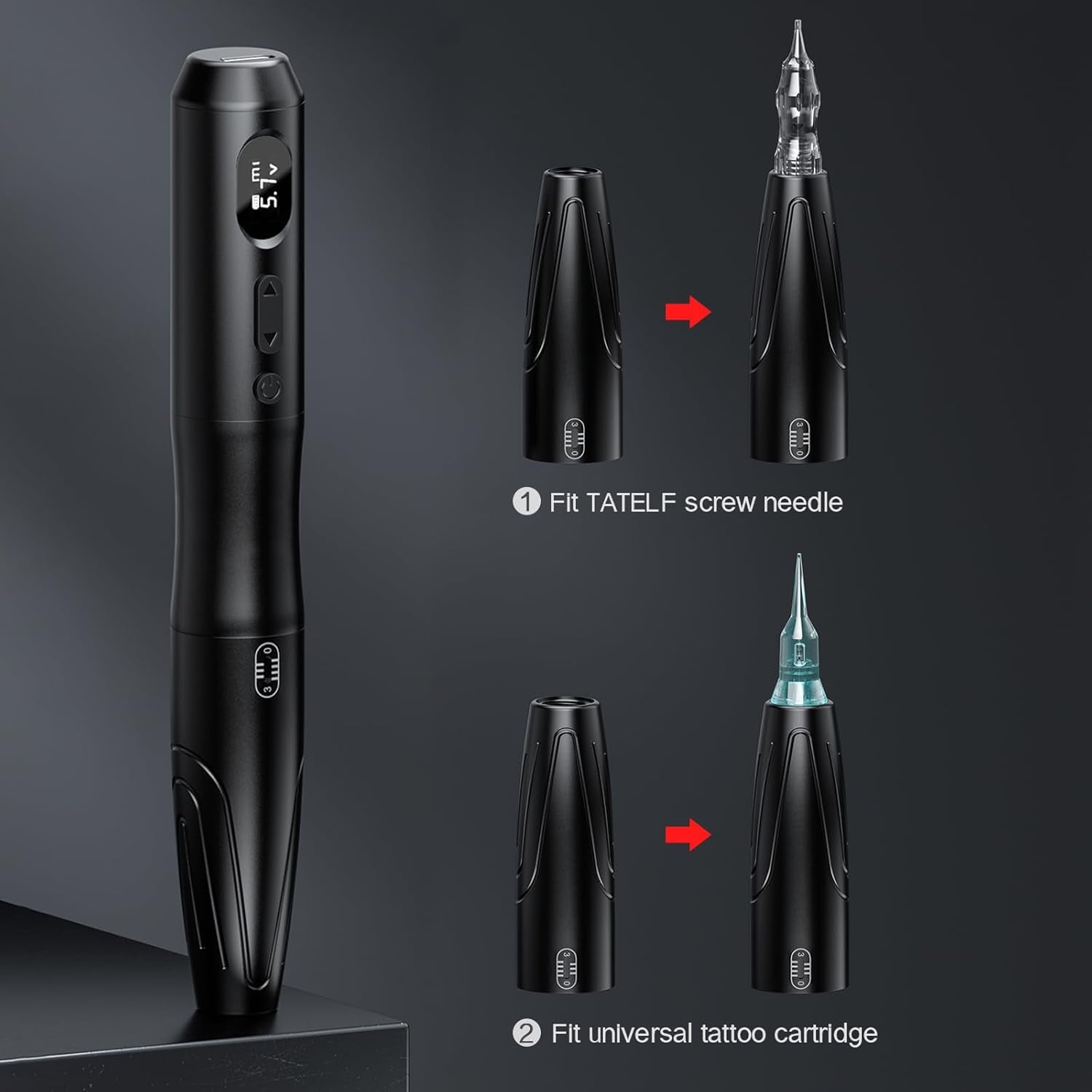 TATELF Kabellos Permanent Make up Maschine Mit 2 Stück Handgriff 10 Stück Patronennadeln Microblading Zubehör Für Lip Eyeliner Ombre Powder Brows Microshading Zubehör