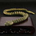 Antique Cobra Copper Ornaments Antique Old 3D Live Snake Showroom Decoration Rattlesnake Crafts