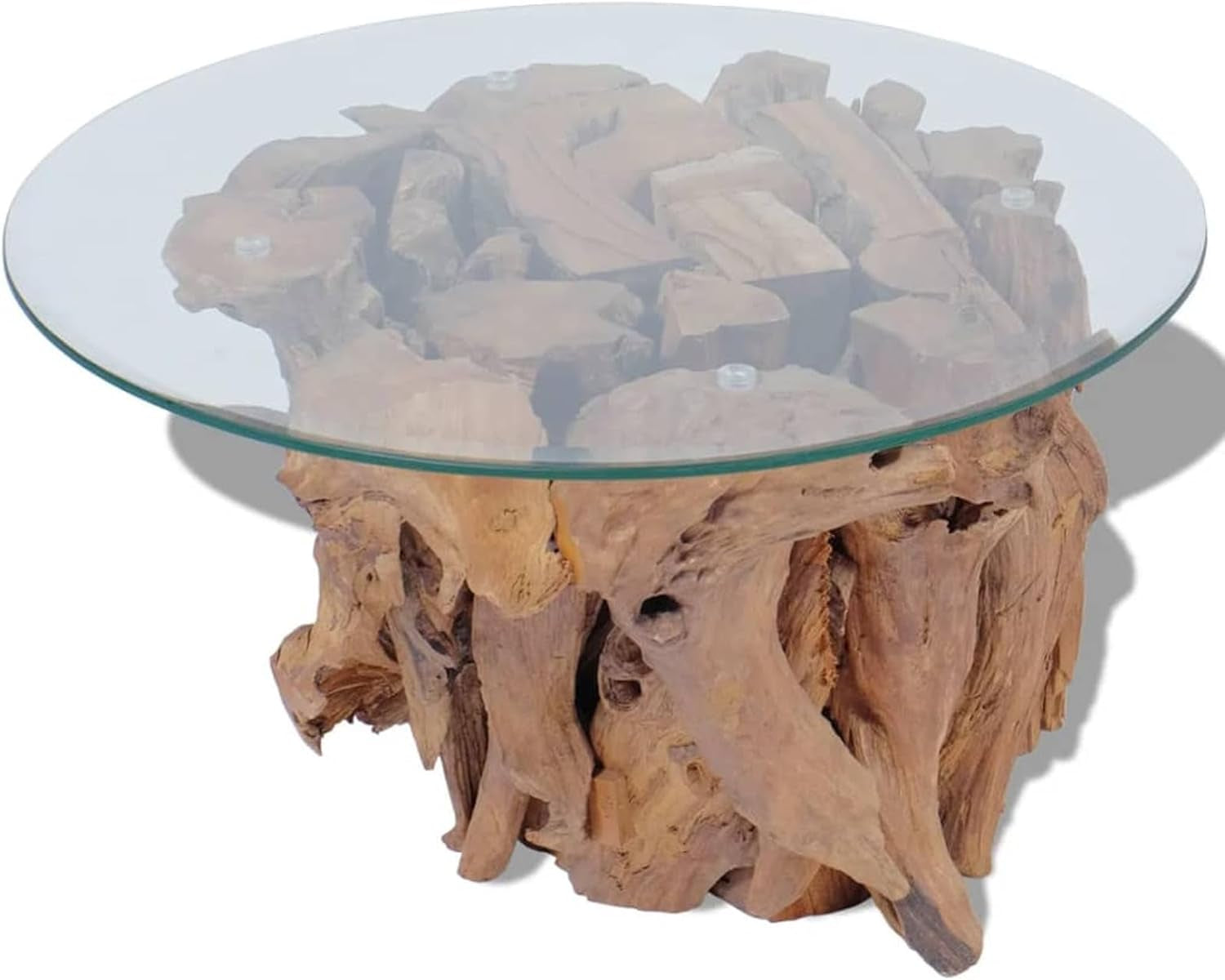 Tidyard Couchtisch Sideboard Beistelltisch Wohnzimmertisch Modern Nachttisch Telefonständer Holztisch Sofatisch Teetisch Für Wohnzimmer, Schlafzimmer, Massivholz Teak Treibholz 60 Cm