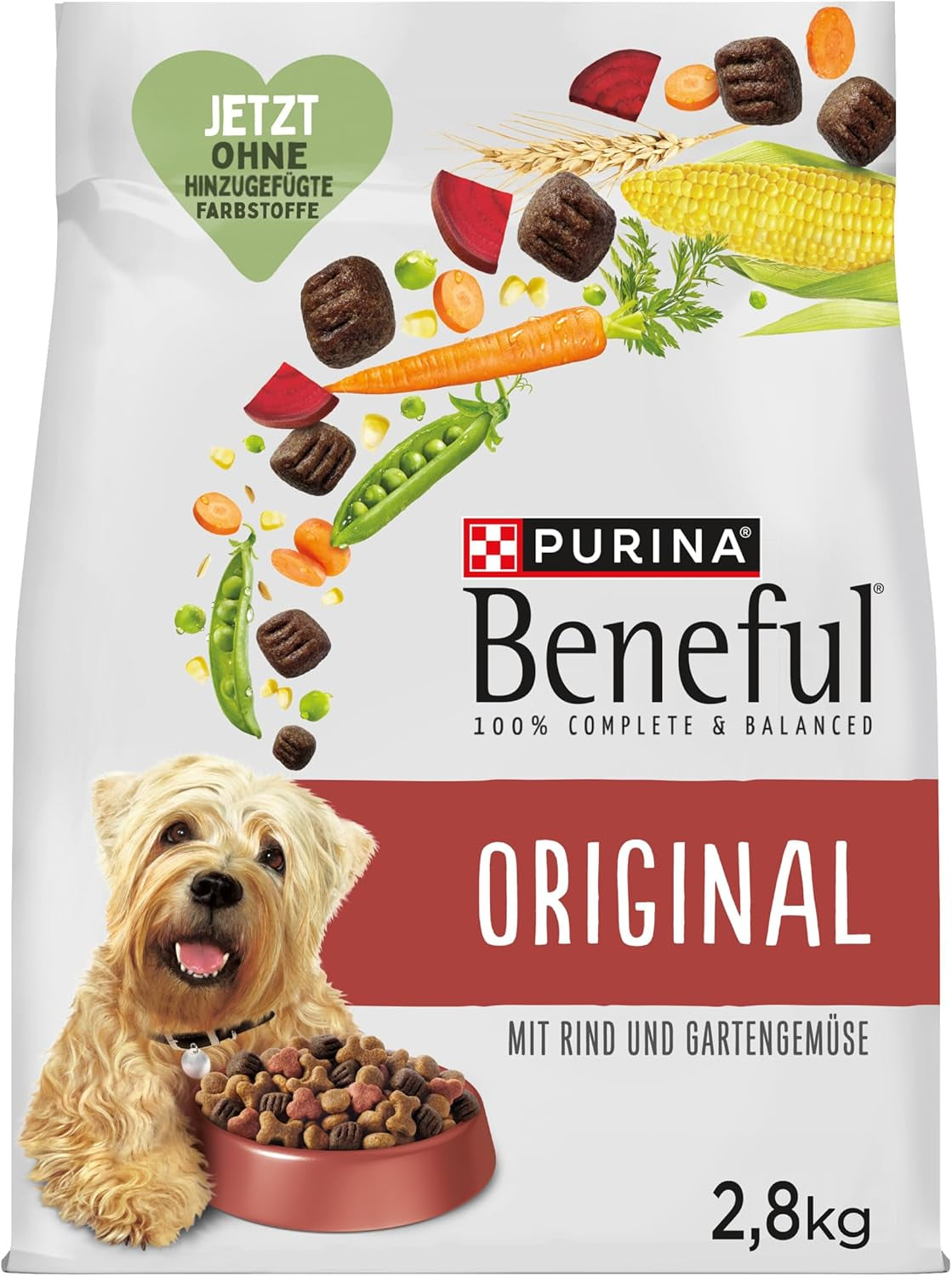 Beneful Original Hundefutter Trocken, Mit Rind Und Gartengemüse, 4Er Pack (4 X 2,8Kg)