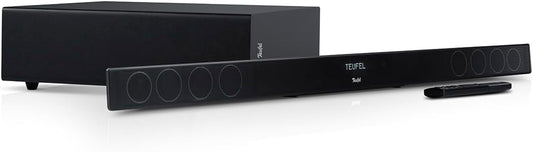 Teufel CINEBAR 11 Mk4-2.1 Dolby Atmos Soundbar Mit Kabellosem Platzsparender Subwoofer, Bluetooth, HDMI 3D ARC CEC, 4K Pass Through, Touch Panel - Schwarz
