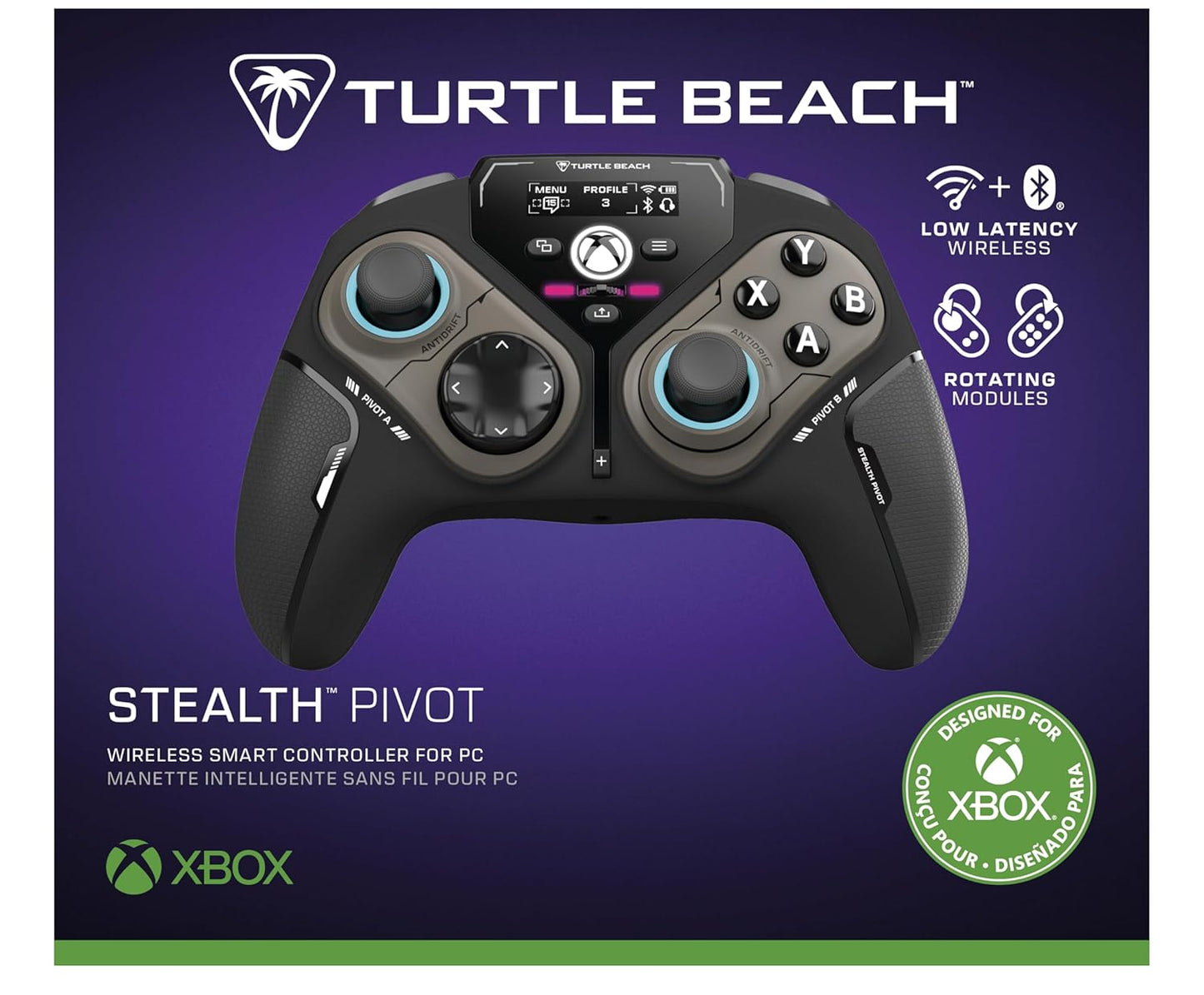 Turtle Beach Stealth Pivot Kabelloser, Smarter Game-Controller – Windows PC, Xbox Series X|S, Xbox One – Drehmodule, Display-Dashboard, Hall-Effekt-Sticks, Zuweisbare Tasten, Bluetooth