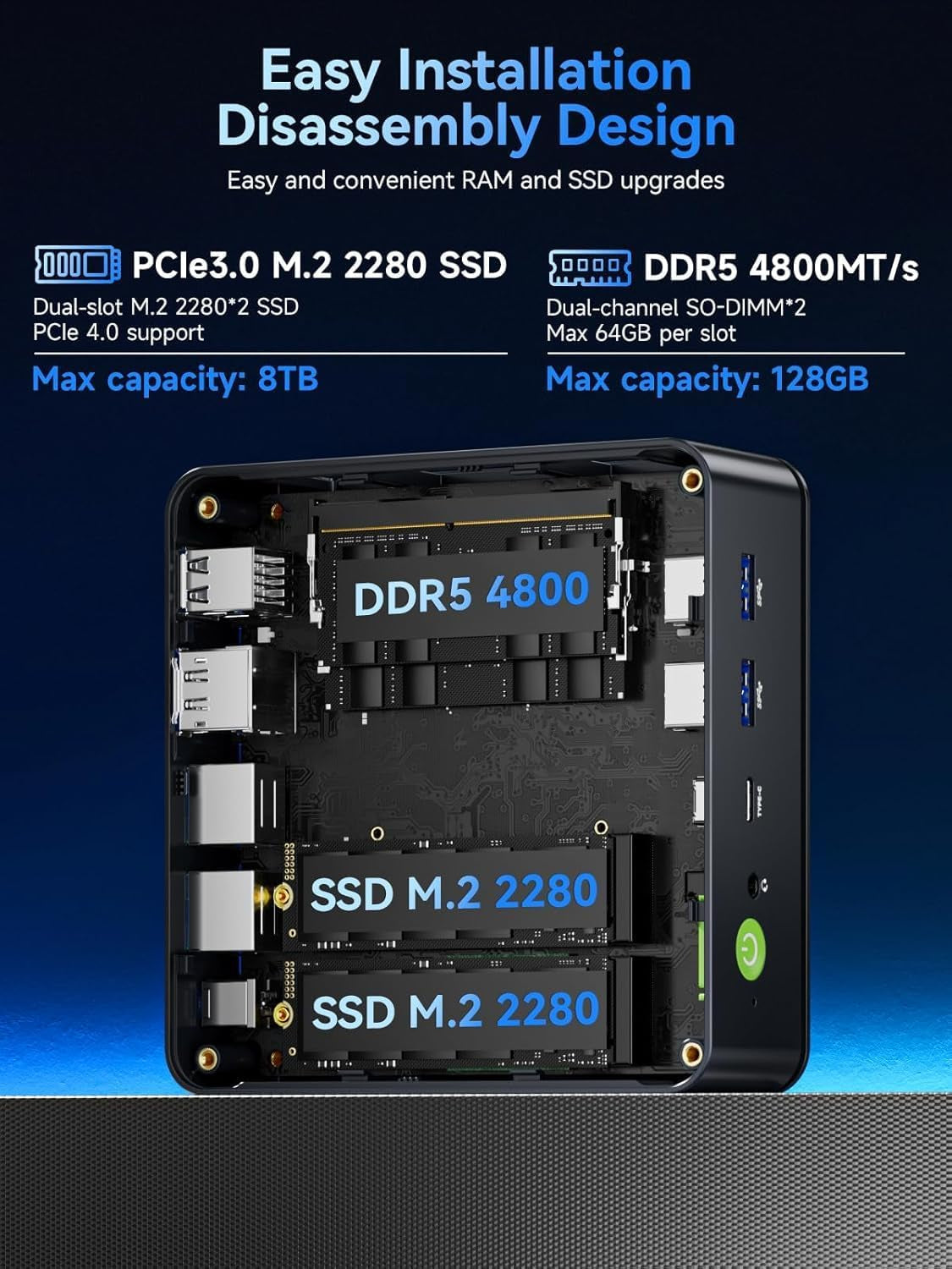 Gmktec M6 Ultra Gaming Mini-Pc Ryzen 7640HS (Upgrade Von 6600H/6800U), 32GB DDR5 RAM 512GB SSD, Dual NIC LAN 2.5Gbe Desktop-Pc Für Büro & Zuhause, Triple 4K Display, Wifi 6, USB4, BT 5.2/DP/HDMI 2.0