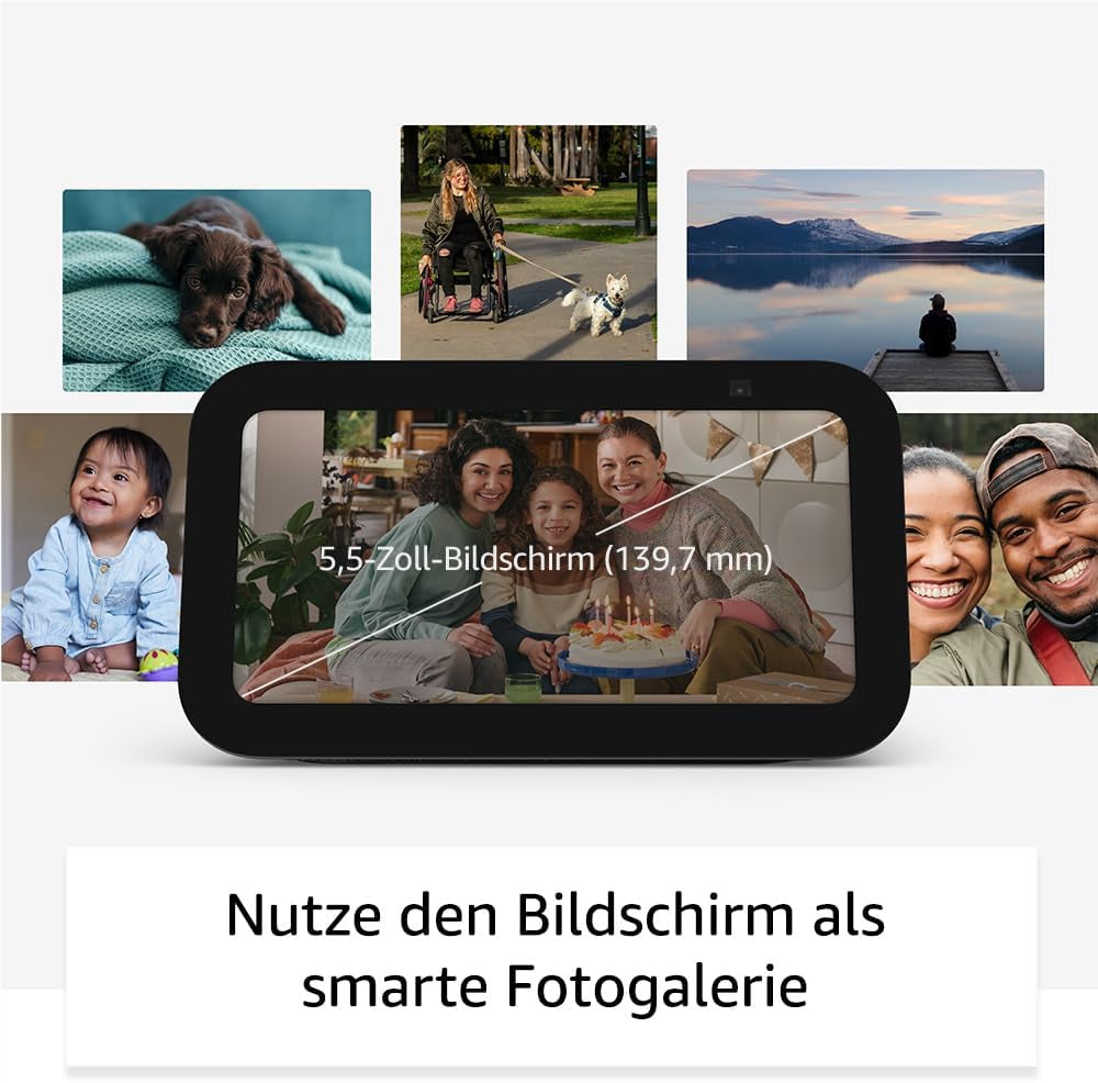 Echo Show 5 (Neueste Generation) | Kompakter Smarter Touchscreen Mit Alexa Zum Steuern Deines Smart Homes Und Mehr | Graublau