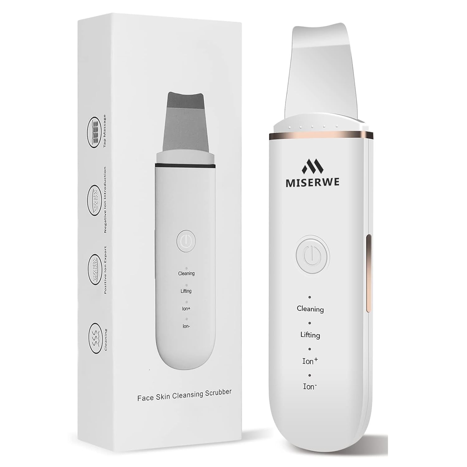 Skin Scrubber Face Skin Spatula Ultraschallpeelinggerät Skin Scrubber Mitesserentferner Porenreiniger Werkzeug Mitesser-Extraktor Für Tiefenreinigung