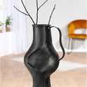 GILDE Vase Antigua Aus Aluminium - Bauchig - Schwarz - Höhe 43Cm X Breite 24Cm - Wasserdichte Blumenvase