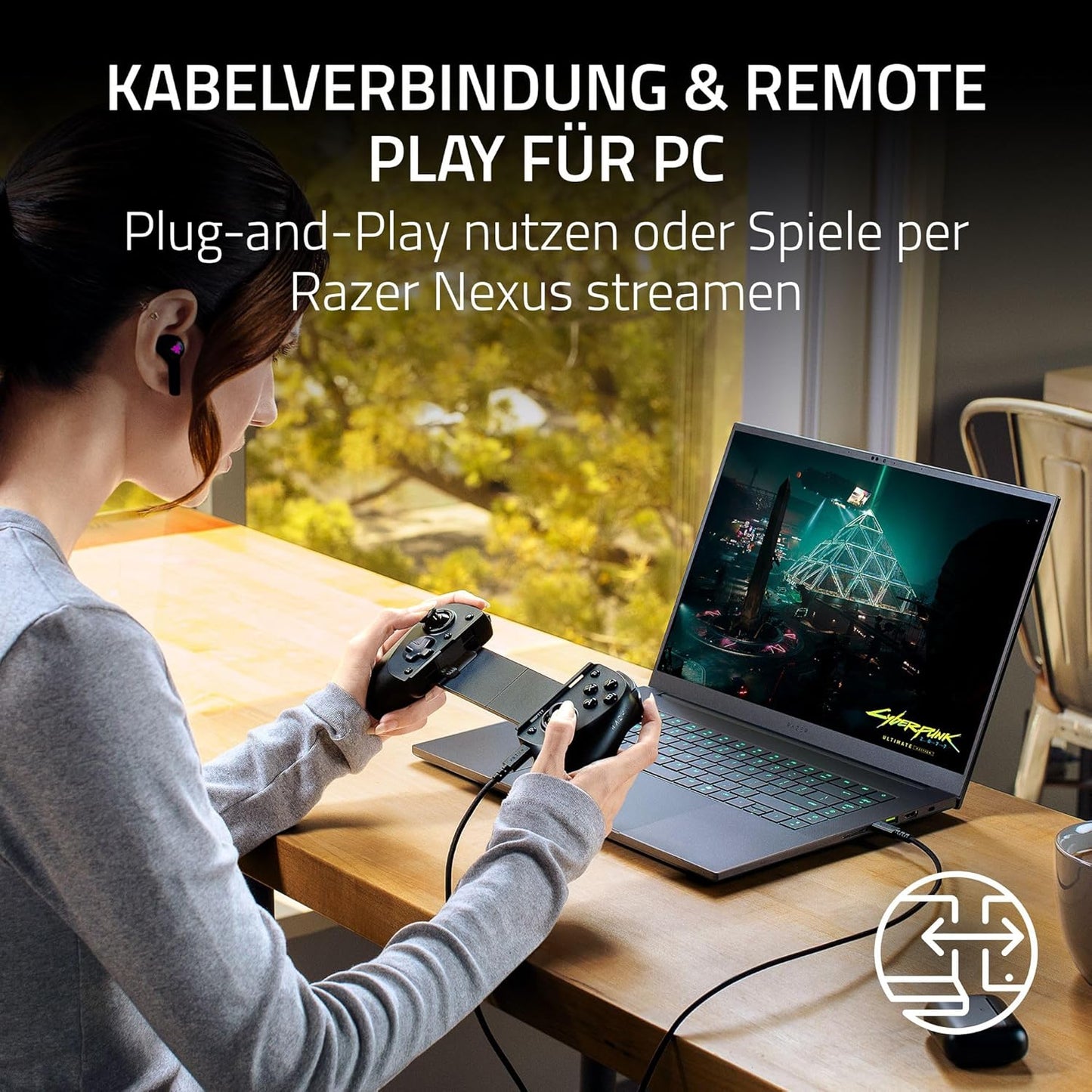 Razer Kishi V3 Phantom White - Fullsize Mobil-Controller Für Iphone & Android Smartphones - USB-C Plug-And-Play - Anti-Drift Analogsticks - 12 Tasten - Sensa HD Haptics | Phantom White Edition