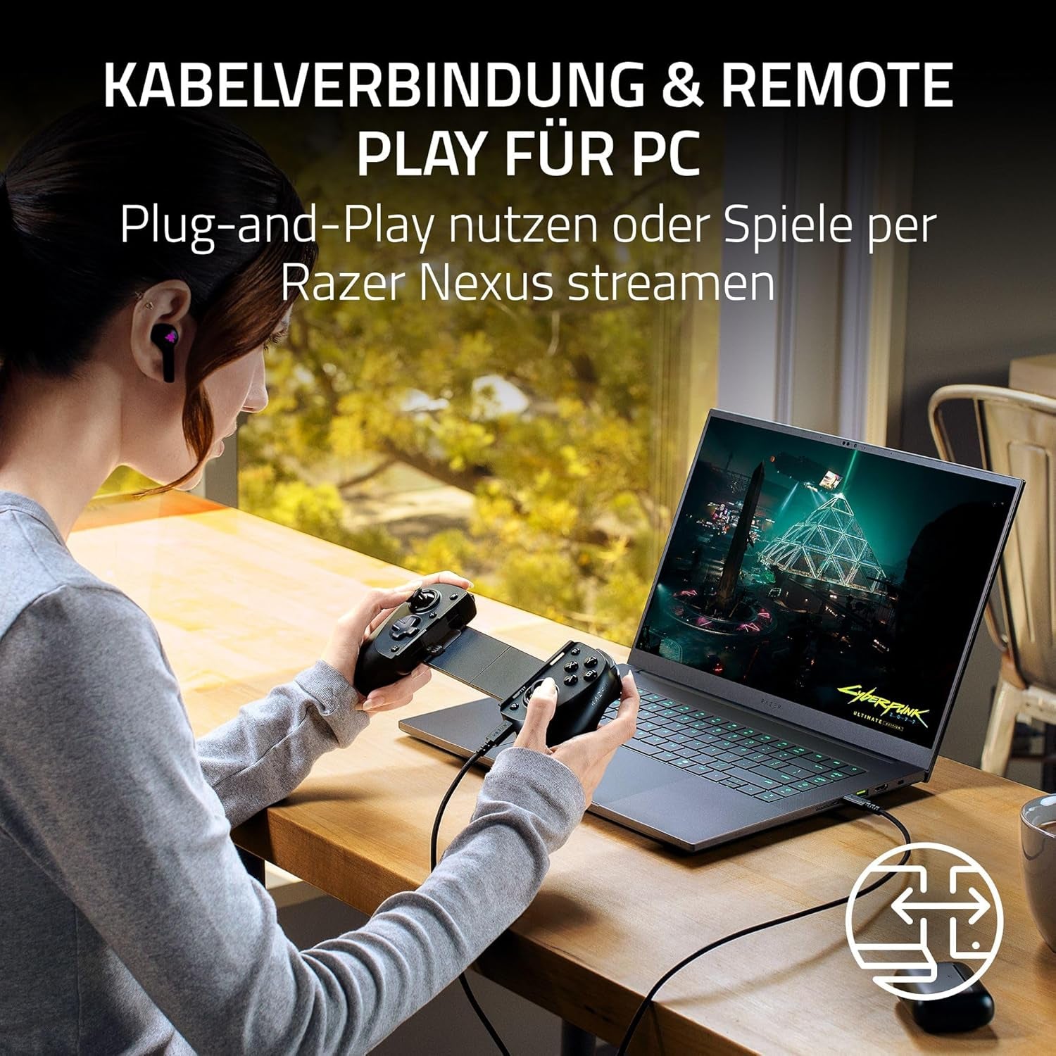 Razer Kishi V3 Phantom White - Fullsize Mobil-Controller Für Iphone & Android Smartphones - USB-C Plug-And-Play - Anti-Drift Analogsticks - 12 Tasten - Sensa HD Haptics | Phantom White Edition