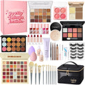 Schminkset Für Frauen, All in One Make up Set, Kosmetik Geschenkset Für Damen Mädchen Mit Lidschatten Concealer Palette, Konturierungspalette, Foundation, Mascara, Lipgloss, Eyeliner, Reisetasche