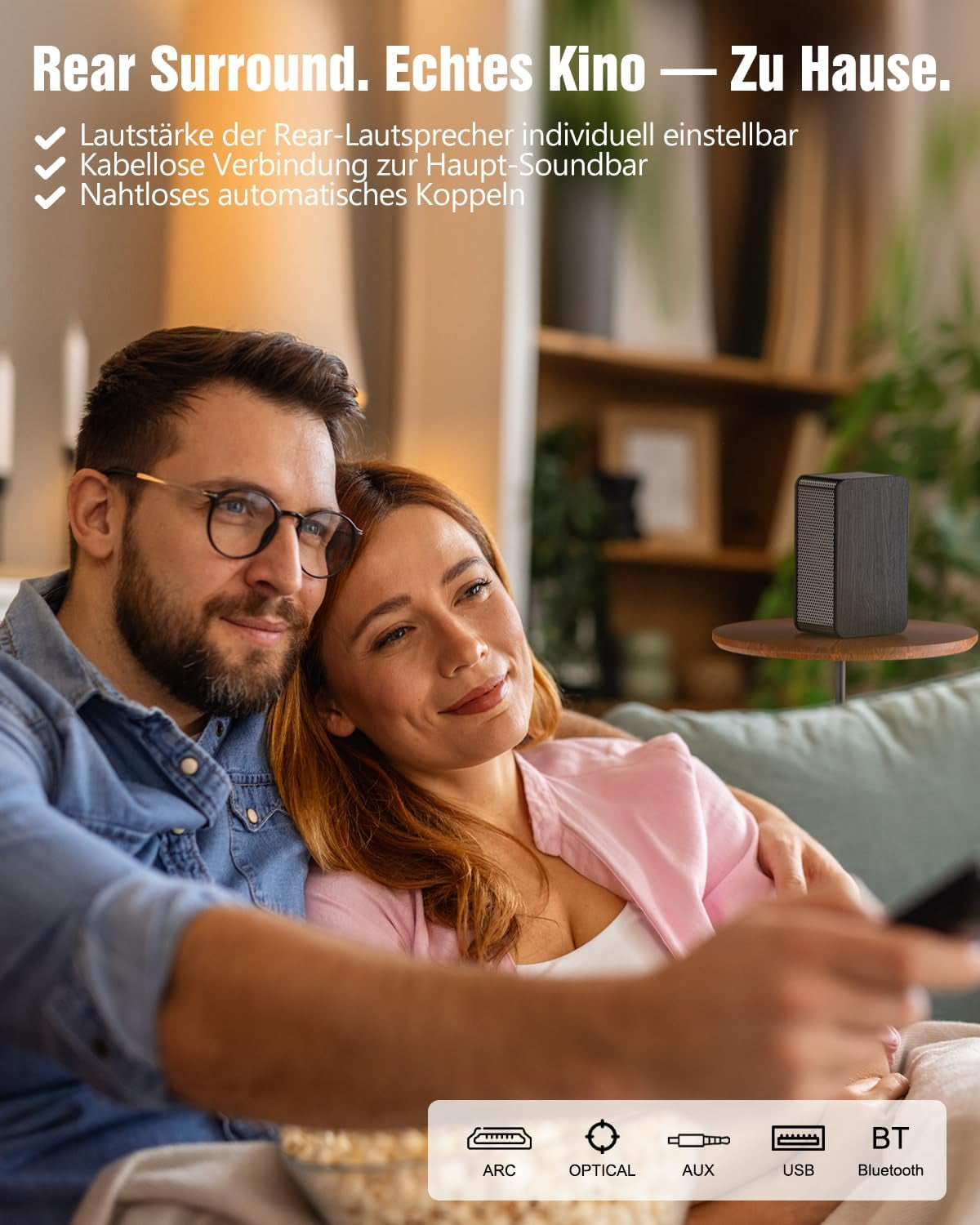 Hölzern 5.1.2CH Soundbar Für TV Geräte, 4 Surround-Lautsprecher, 400W Spitzenleistung, Heimkino Virtual Surround Soundsystem Sound Bar Mit 5.25'' Subwoofer, Arc/Optisch/Bt 5.3/AUX/USB, Hipulse N512