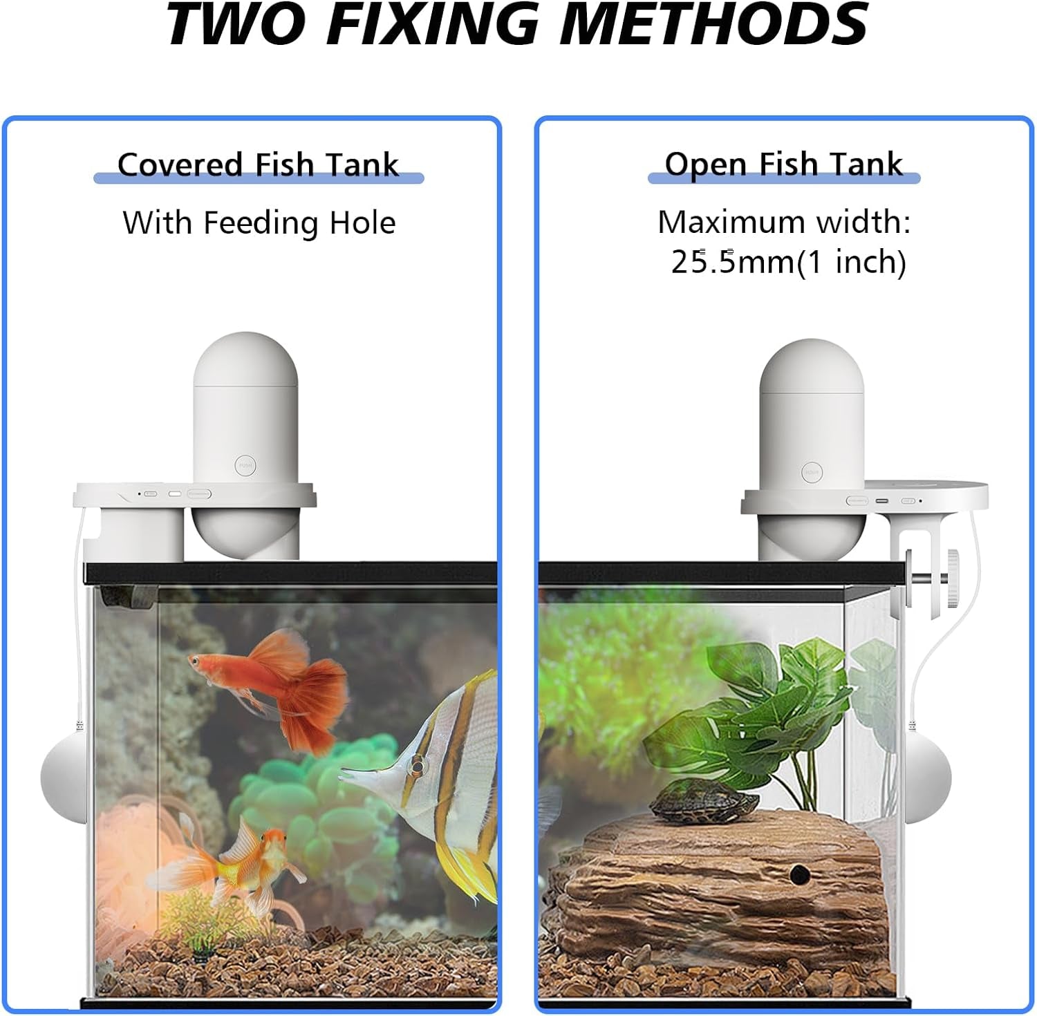 Smart Futterautomat Aquarium Automat Fische Futterspender Mit 2.5K Kamera, App-Steuerung Über Wifi/Wlan Große, 230ML Groß Kapazität Fischfutter Feeder, Feuchtigkeitsbeständiger Urlaubsfutterspender