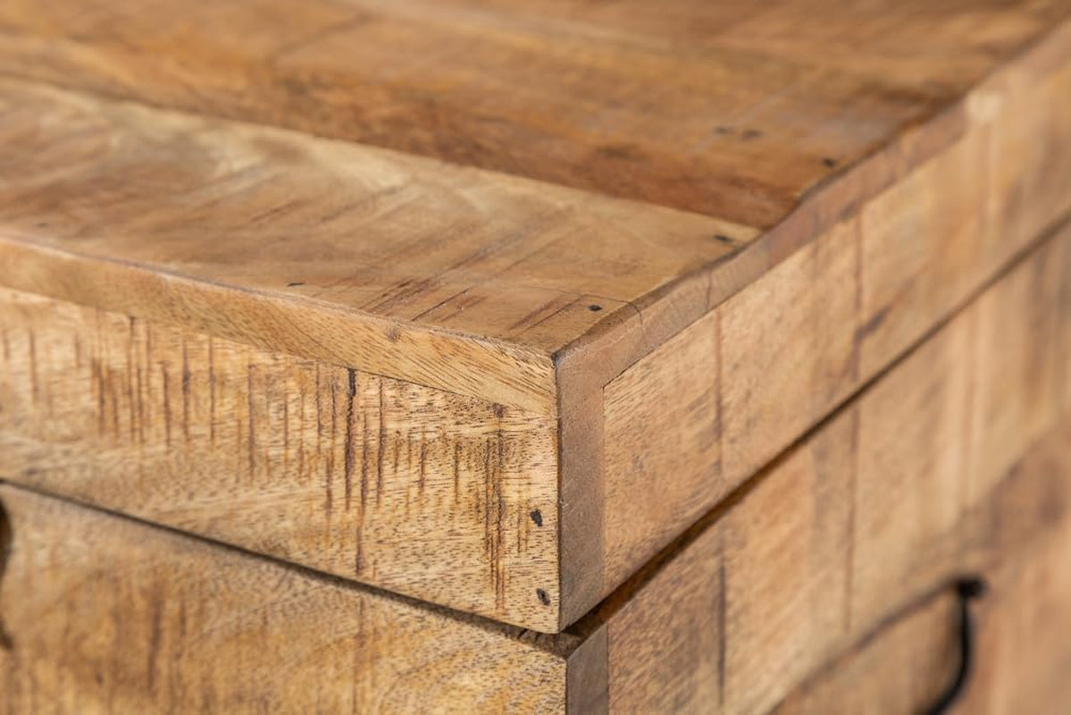 Invicta INTERIOR Industrial Truhenbank Factory LOFT 115Cm Mangoholz Natur Sitzbank Mit Stauraum Holzbank Truhe