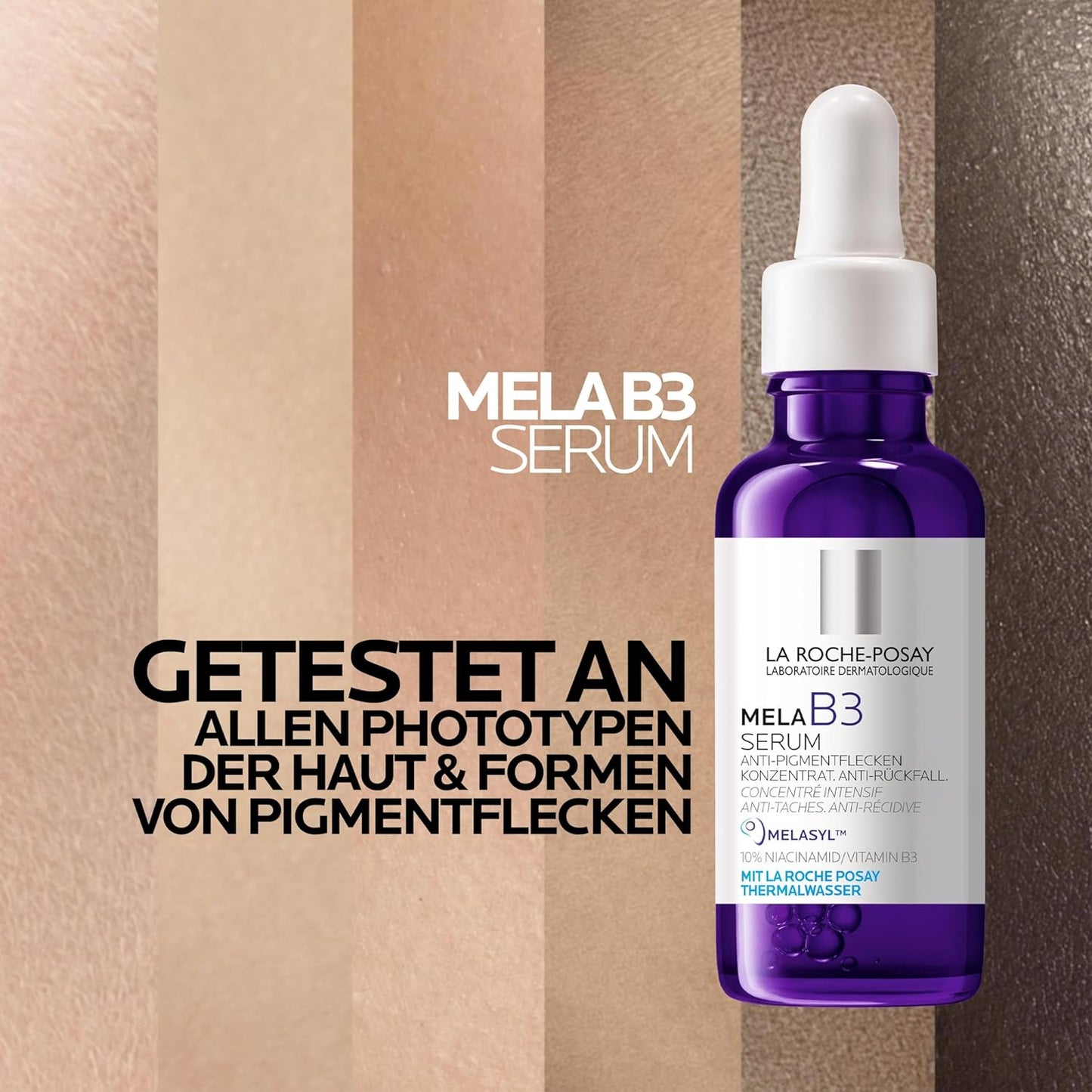 La Roche Posay Anti-Pigmentflecken-Serum Für Jede Haut, Mildert Dunkle Flecken, Pigmentflecken, Altersflecken, Pickelmale, Anti-Rückfall-Wirkung, Mit Melasyl Und Niacinamid, Mela B3, 30 Ml