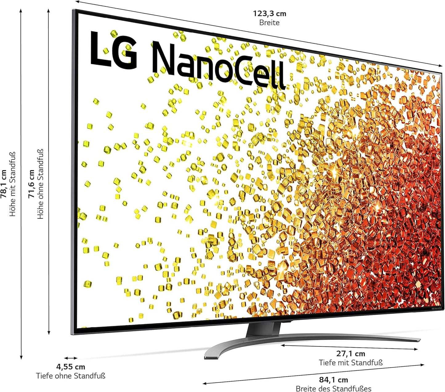 LG Electronics 55NANO759PR TV 139 Cm (55 Zoll) 4K Nanocell Fernseher (Active HDR, 60 Hz, Smart TV) [Modelljahr 2021], Schwarz