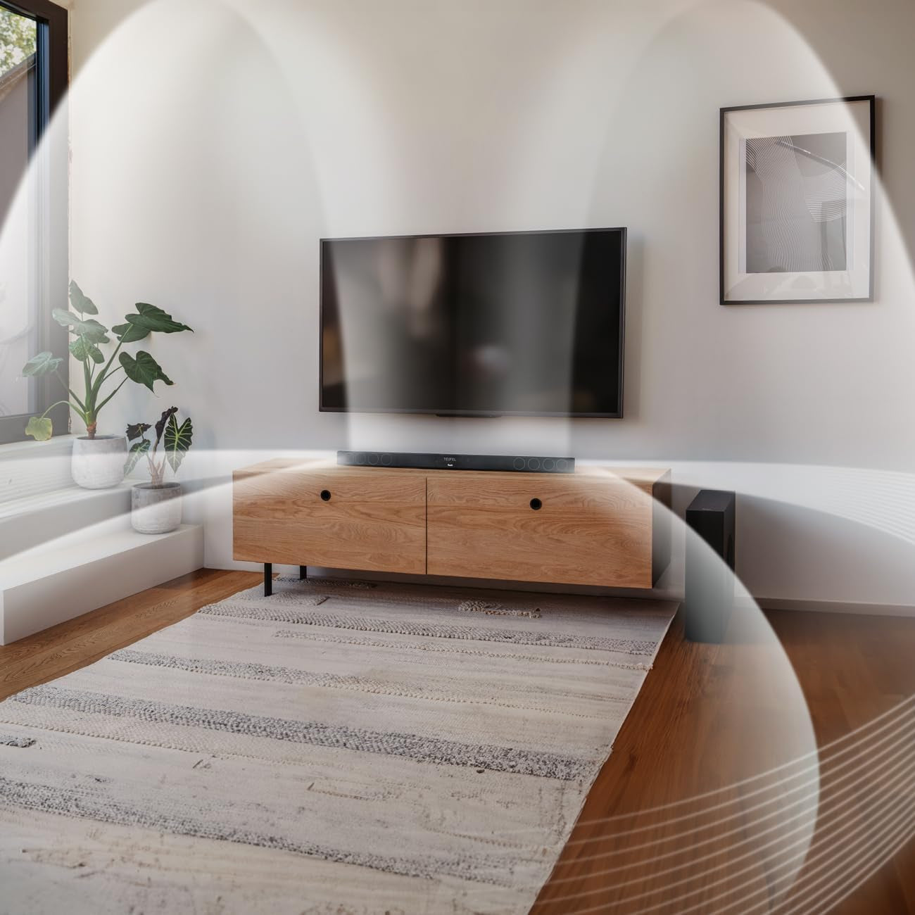 Teufel CINEBAR 11 4.1 Mk4 - Dolby Atmos Soundbar Mit Kabellosem Subwoofer & Rücklautsprechern Sound System, Bluetooth Aptx, HDMI CEC, 4K-Pass-Through - Schwarz