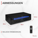 AV560EQ - 5.1 Hifi Verstärker Mit Bluetooth, 390 Watt AV Receiver & Stereoanlage Für Heimkino, TV & Musik - Verstärker Hifi Stereo Mit Subwoofer-Out, USB, Fm-Radio, 2X Mikrofon, Equalizer