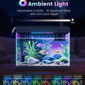 Fishkeeper Nano Aquarium Komplettset, 9L Mini Aquarium Starterset Mit LED, 4-In-1 Smart-Aquarien Selbstreinigende Pumpe & Filter, Klein Aquarien Set Komplett Mit Aromatherapie, Temperaturanzeig, Timer