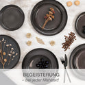 Moritz & Moritz VIDA Geschirrset 6 Personen Anthrazit 18-Tlg. - Modernes Porzellan Geschirr Set - Kratz-, Mikrowellen- & Spülmaschinenfest, Essgeschirr, Tafelservice, Kombiservice 6 Personen