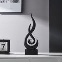 Schwarz Dekor Moderne Flamme Skulptur Dekorationen Für Wohnzimmer, Harz Regal Dekor Akzente, Abstrakte Kunst Skulptur Für Esszimmer Büro Couchtisch Mittelstück Bücherregal Dekor