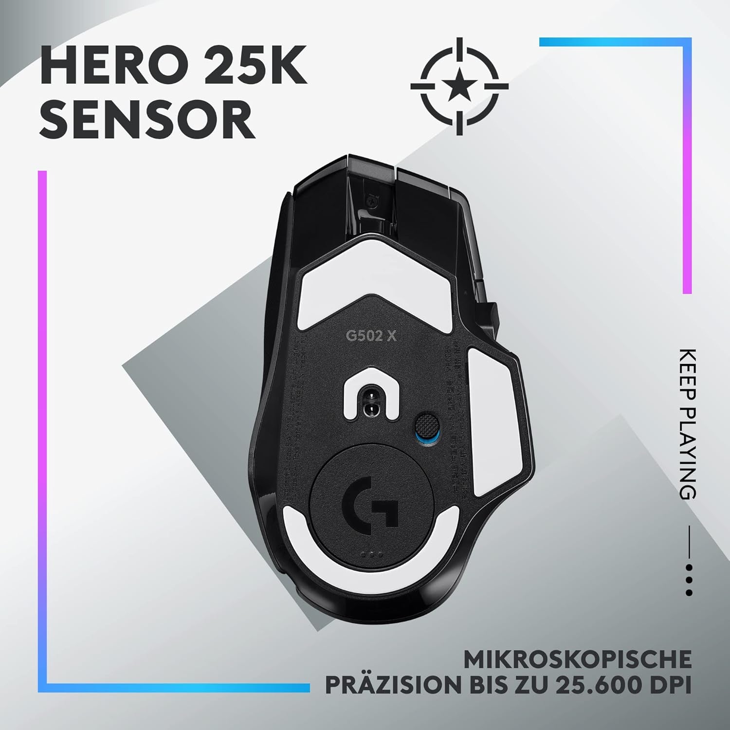 Logitech G502 X plus LIGHTSPEED Kabellose Rgb-Gaming-Maus - Optische Maus Mit LIGHTFORCE Hybridschaltern, LIGHTSYNC RGB, HERO 25K Gaming-Sensor, Kompatibel Mit PC - Macos/Windows - Schwarz