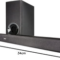 Denon DHT-S316 2.1 Flache TV Soundbar Mit Kabellosem Subwoofer, Bluetooth, HDMI ARC, Dolby Digital, DTS, Optischer Eingang