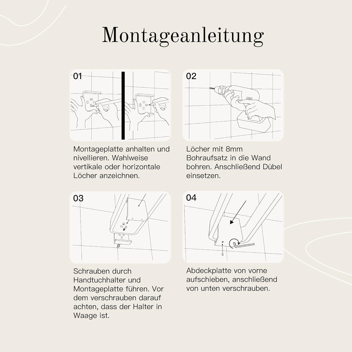 Designfabrik Hamburg Handtuchhalter Zweiarmig 42 Cm | Doppel Handtuchstange Für Bad & Küche | Handtuchhalter Wand | Halterung Für Handtücher | Handtuchhalter Schwarz | Modernes Design