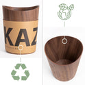 Kazai. Echtholz Papierkorb Börje | Holz Mülleimer Für Büro, Kinderzimmer, Schlafzimmer U.M. | 9 Liter | Walnuss