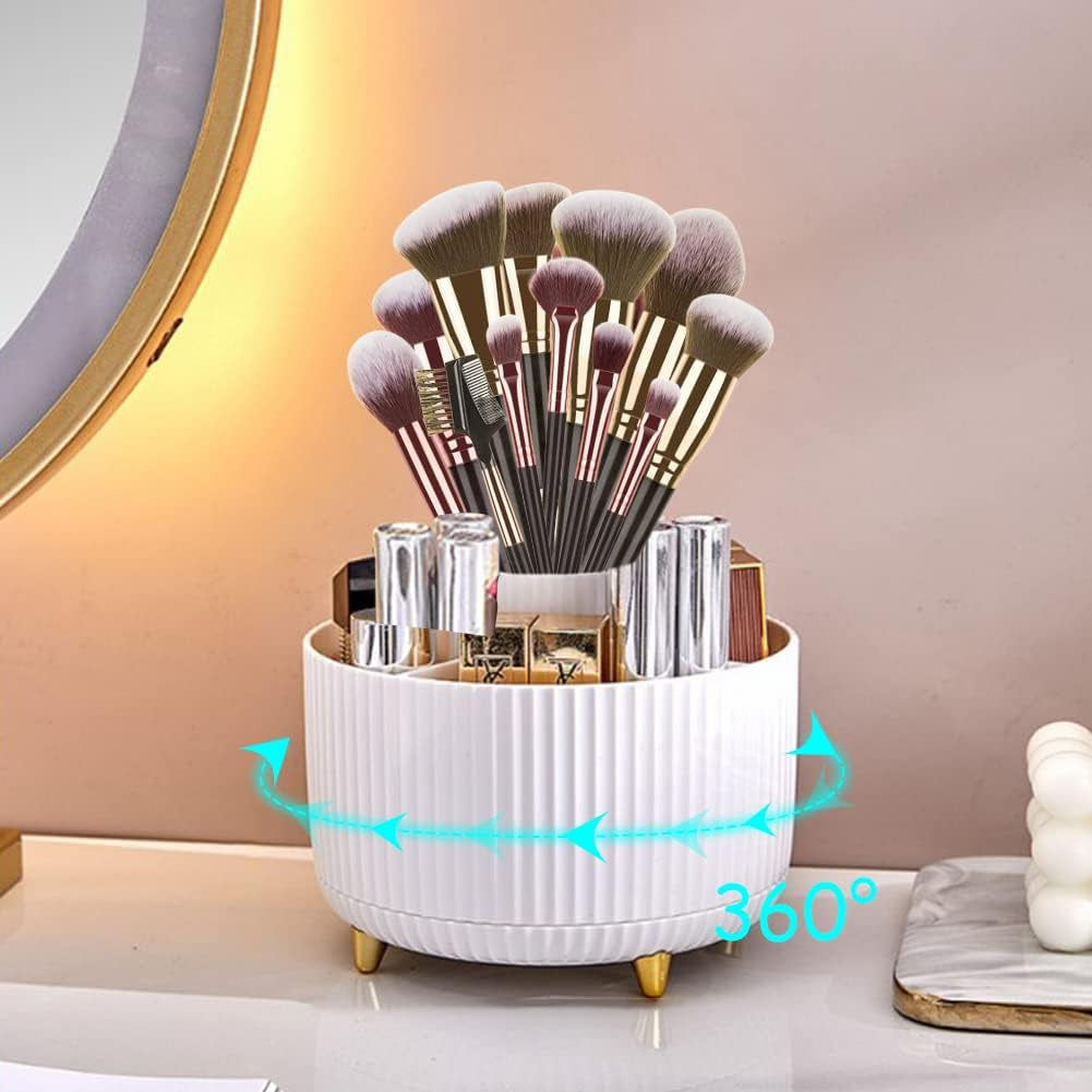 Kosmetik Make up Organizer, 360°Drehbarer Pinsel Organizer, Kosmetikregal, Lidschattenpinsel Lippenstift Etui, Kosmetik Organizers Für Zimmer Decor Frisiertisch, Schlafzimmer, Bad