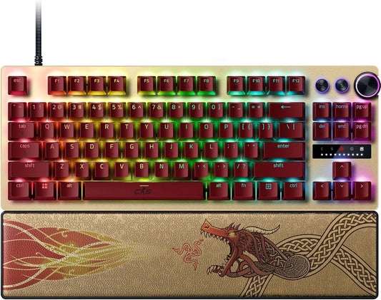 Razer Huntsman V3 Pro Tenkeyless Counter-Strike 2 Dragon Lore - Analoge Optische TKL E-Sport Pc-Tastatur Ohne Ziffernblock - Snap Tap - Rapid Trigger - QWERTY US Layout | Dragon Lore