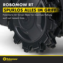 ROBOMOW RT300 Robotermäher/Rasenroboter Für Flächen Bis 300 Qm | 4,3 Ah; 18Cm Schnittbreite; Einfache Installation, Selbstreinigend Und Inkl. Schwimmendem Mähdeck, Mulchreiniger