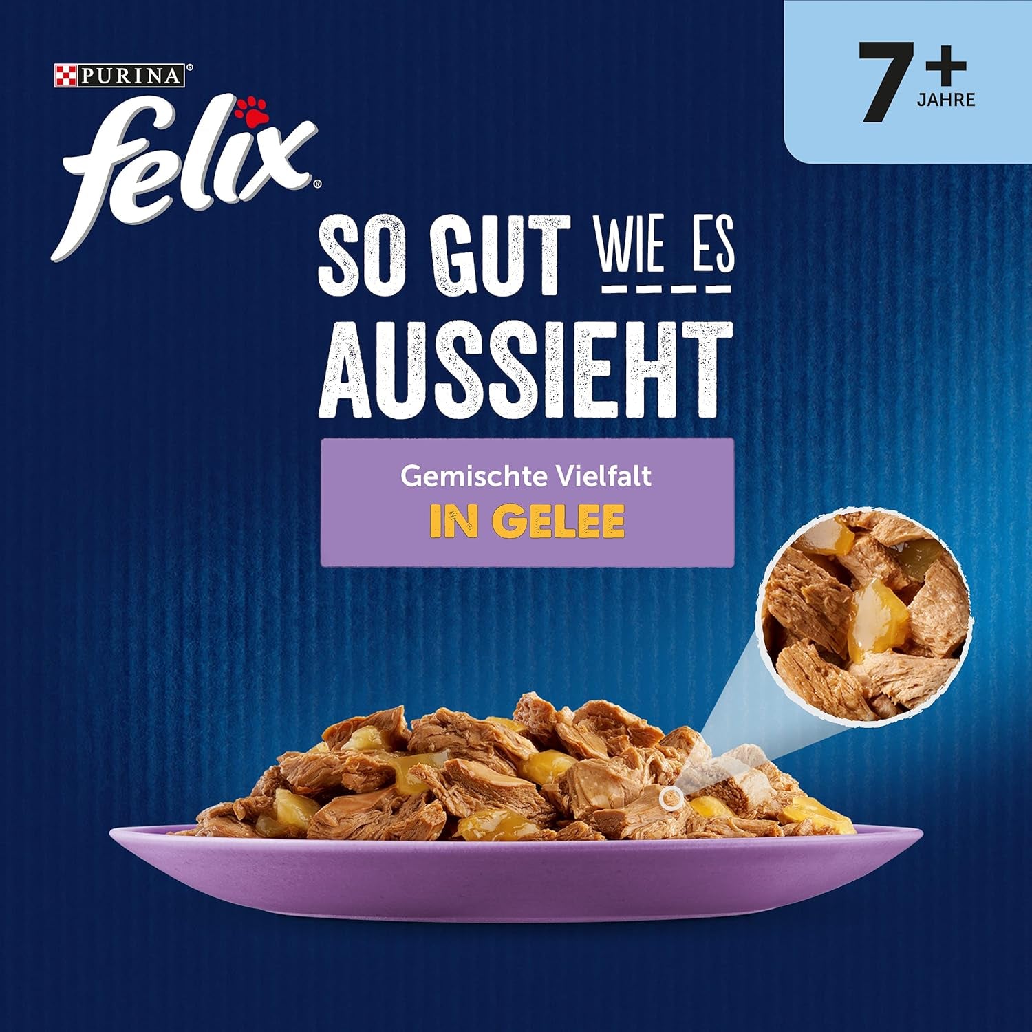 Felix so Gut Wie Es Aussieht Senior Katzenfutter Nass in Gelee, Sorten-Mix, 120Er Pack (120 X 85G)