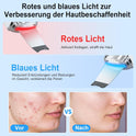 Skin Scrubber Ultraschall, Porenreiniger Gesicht Mit 4 Modi Und Einstellbarer Intensitä, Rotes Blaues Licht, Led-Anzeige Und 5-Minuten-Autoabschaltung Mitesserentferner Gesichtsreinigung Gerät