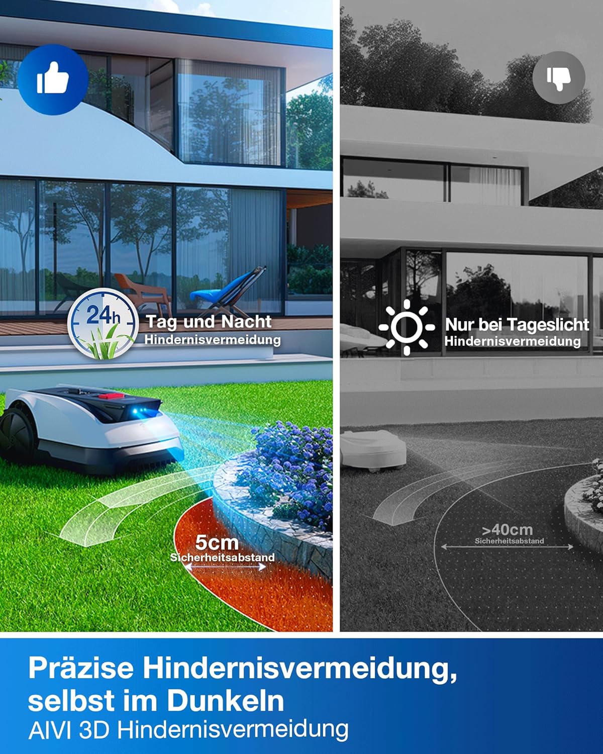 ECOVACS Goat O800 RTK Mähroboter Ohne Begrenzungskabel, 800M², Lidar-Gestützte Rtk+Vision Navigation, Rasenmäher Roboter, Auto-Kartierung, Passiert 0,7M Engstellen, Präzises Kantenmähen