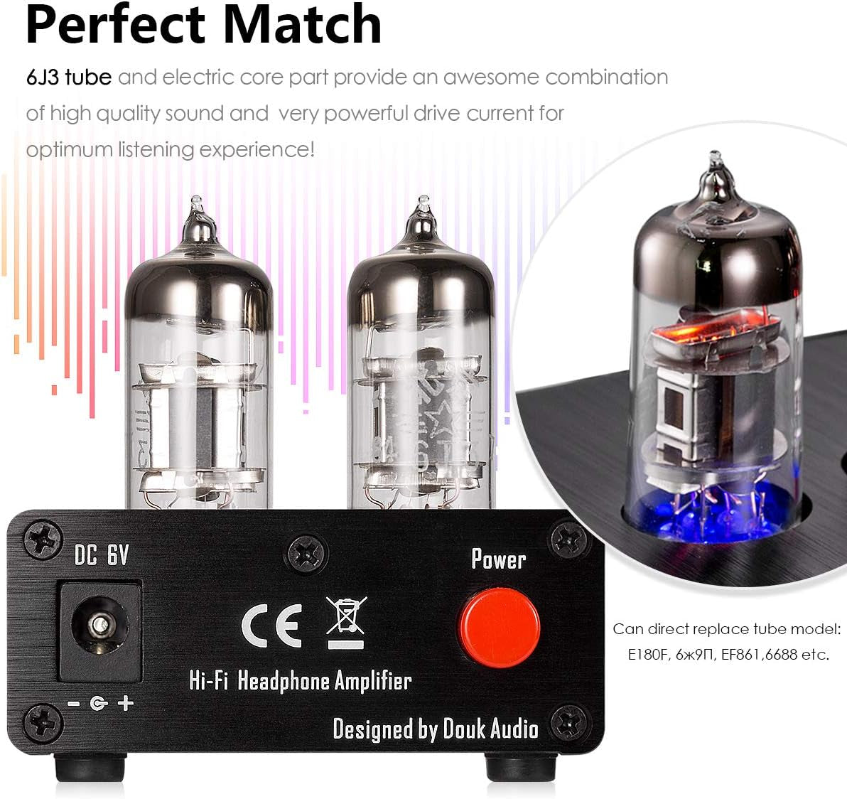 Nobsound NS-08E Kopfhörerverstärker Mit Röhren, Hifi Mini Valve Tube Headphone Amplifier Stereo Amp Audio