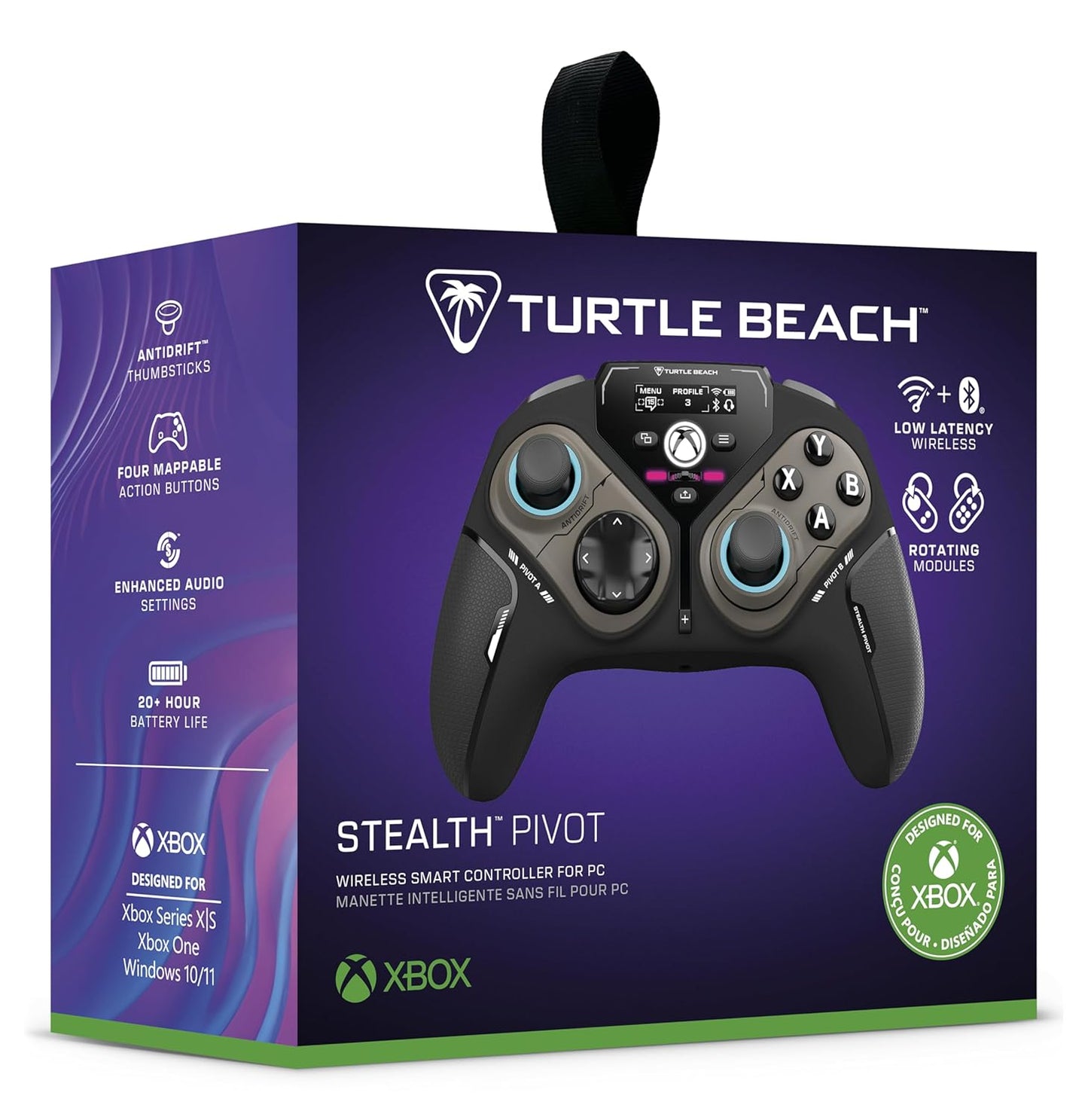 Turtle Beach Stealth Pivot Kabelloser, Smarter Game-Controller – Windows PC, Xbox Series X|S, Xbox One – Drehmodule, Display-Dashboard, Hall-Effekt-Sticks, Zuweisbare Tasten, Bluetooth