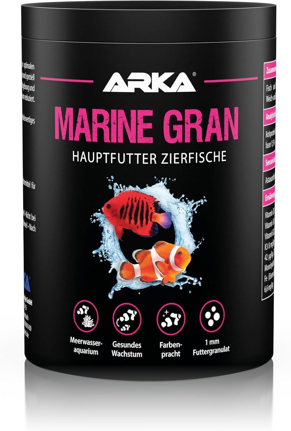 Marine Gran - 1000 Ml / 460 G - Hochwertiges Soft Granulatfutter, Fördert Farbenpracht Und Wachstum Von Meerwasser-Fischen, Kaltgepresst.