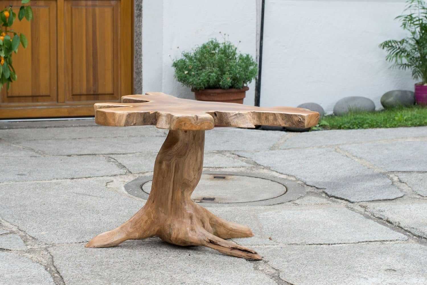 Windalf Hobbit Beistelltisch Shanya H: 51 Cm Balkontisch Unikat Handarbeit Aus Wurzelholz