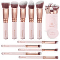 Make-Up Pinselset Kosmetik Kabuki - 10 Teiliges Premium Schminkpinsel Set (Puderpinsel Foundation Pinsel Inkl.) - Ideal Für Puder, Cremige Oder Flüssige Foundation - Super Geschenkidee