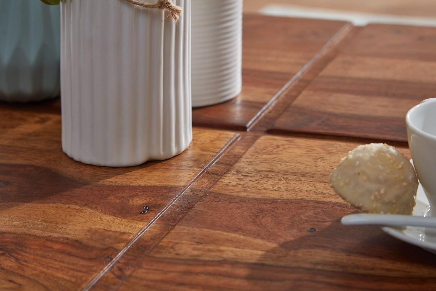 Finebuy Couchtisch 57,5X57,5X30 Cm Sheesham Massivholz Sofatisch Quadratisch, Design Wohnzimmertisch Kaffeetisch Massiv, Kleiner Tisch Wohnzimmer Modern Braun