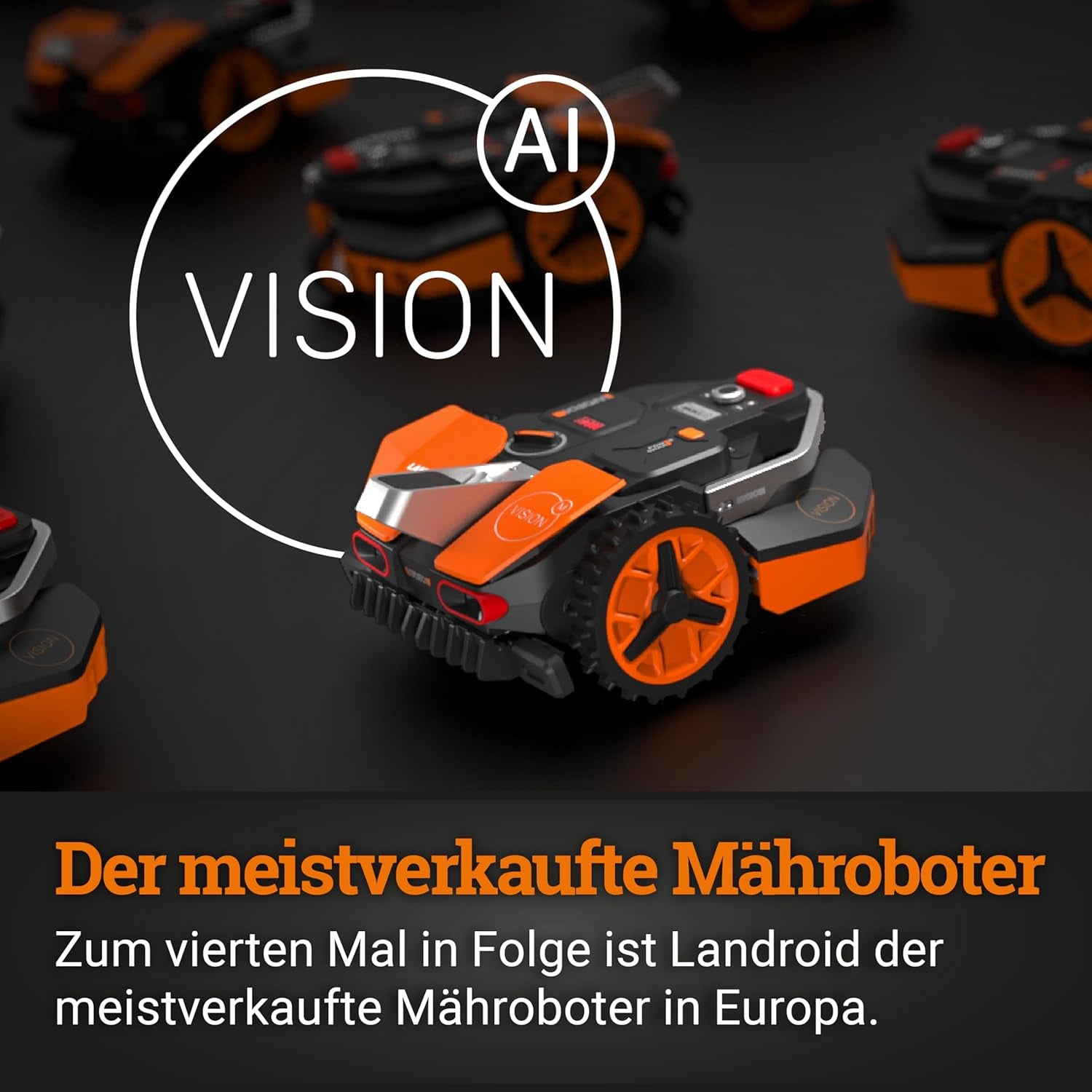 WORX Landroid Vision M800 WR208E.1 - Mähroboter Ohne Begrenzungskabel Für Gärten Bis 800M², AI Rasenmäher Roboter (WLAN & Bluetooth, Aktive Hindernisvermeidung Mit Ki-Technologie, Igelschutz)