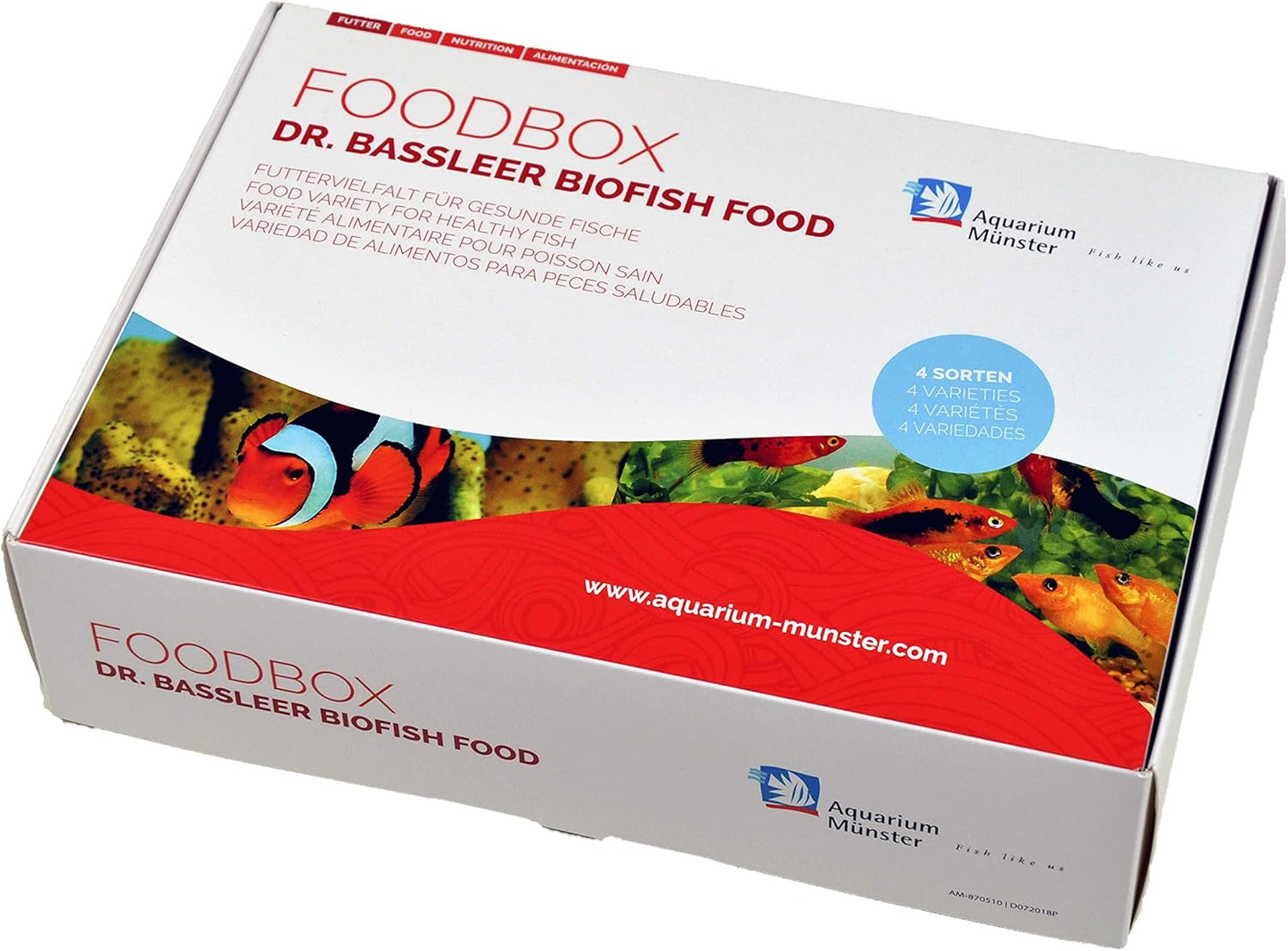 Aquarium Münster Dr. Bassleer Biofish Food Foodbox L - Enthält 4 Sorten Futter Je 60G Regular Chlorella Garlic Acai