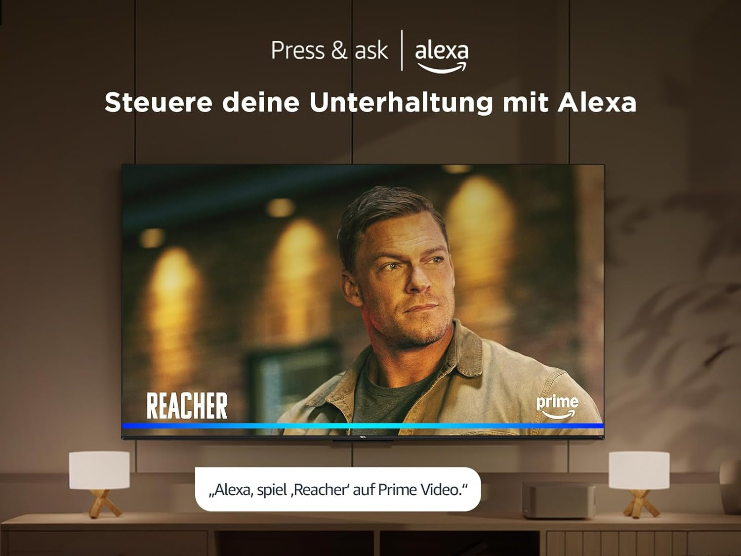 TCL 75T6C 75 Zoll QLED Fernseher, 4K UHD Fire TV, HDR10+, Dolby Vision & Atmos, Smart TV Mit Sprachsteuerung Mit Alexa, Google Cast & Airplay 2, HDMI 2.1