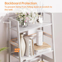 HITNET Leiterregal Weiß, Bücherregal Mit 4 Ebenen, Freistehendes Standregal Offenes Badezimmer Regal Stehend Für Bad Küche Wohnzimmer, Platzsparend