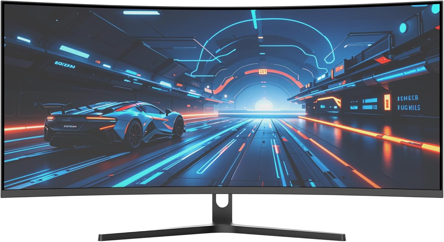Amzfast 34 Zoll Curved Gaming Monitor, 3440X1440 UWQHD, 240Hz, 21:9 VA Panel, 1500R, 1Ms MPRT, Adaptive Sync, HDR, DCI-P3 98%, Srgb 130%, Pip/Pbp, HDMI2.1 & DP1.4, VESA 75X75Mm, AMZG34C5Q Pro
