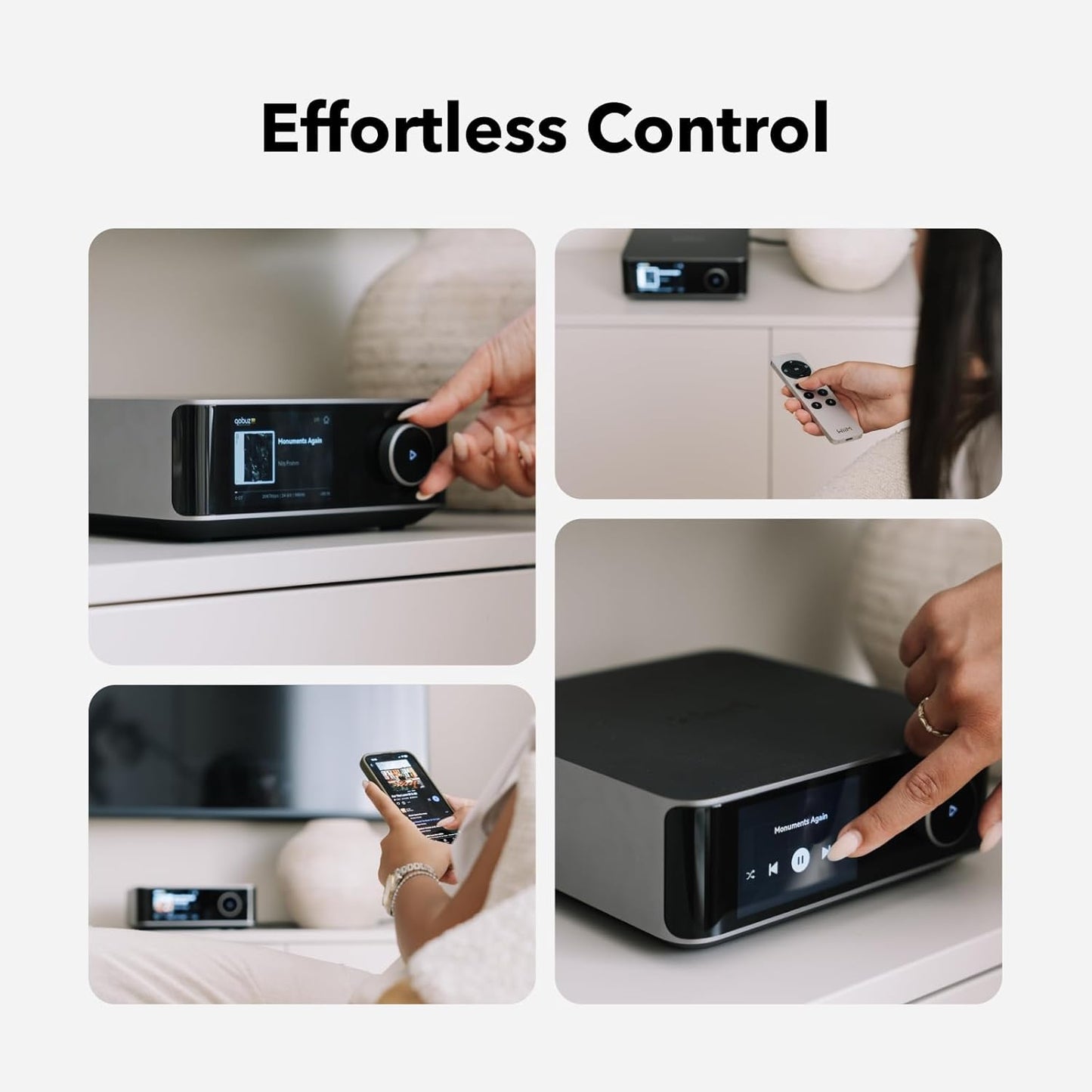 Wiim Amp Ultra Mit Voice Remote 2 | 100W Streaming-Verstärker Mit ESS ES9039Q2M DAC & Dual TI TPA3255 Amps | Integrierter Roomfit EQ & Touchscreen | HDMI ARC, Optisch, Rca-Eingänge | Space Grau