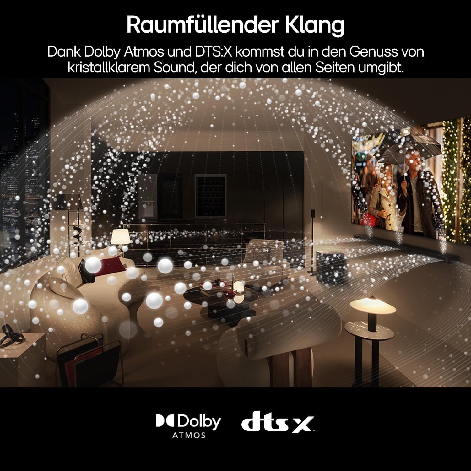 LG DS80TR 5.1.3 Dolby Atmos Soundbar (580W) Mit Kabellosem Subwoofer & Rücklautsprechern (Wow Cast, HDMI, Bluetooth) [2024], Schwarz