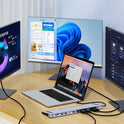 Dual HDMI docking station 12 in 1 high-definition MST USB HUB multi screen display type-c docking station