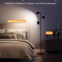 Govee 3-Flammen LED Stehlampe, RGBWW Fokus-Verstellbar Stehleuchte, 1500Lm, Matter Alexa Kompatibel, 64+ Szenen, Musik Sync, 157Cm Stehlampen Schwarz Für Wohnzimmer, Schlafzimmer, Lesezimmer Deko