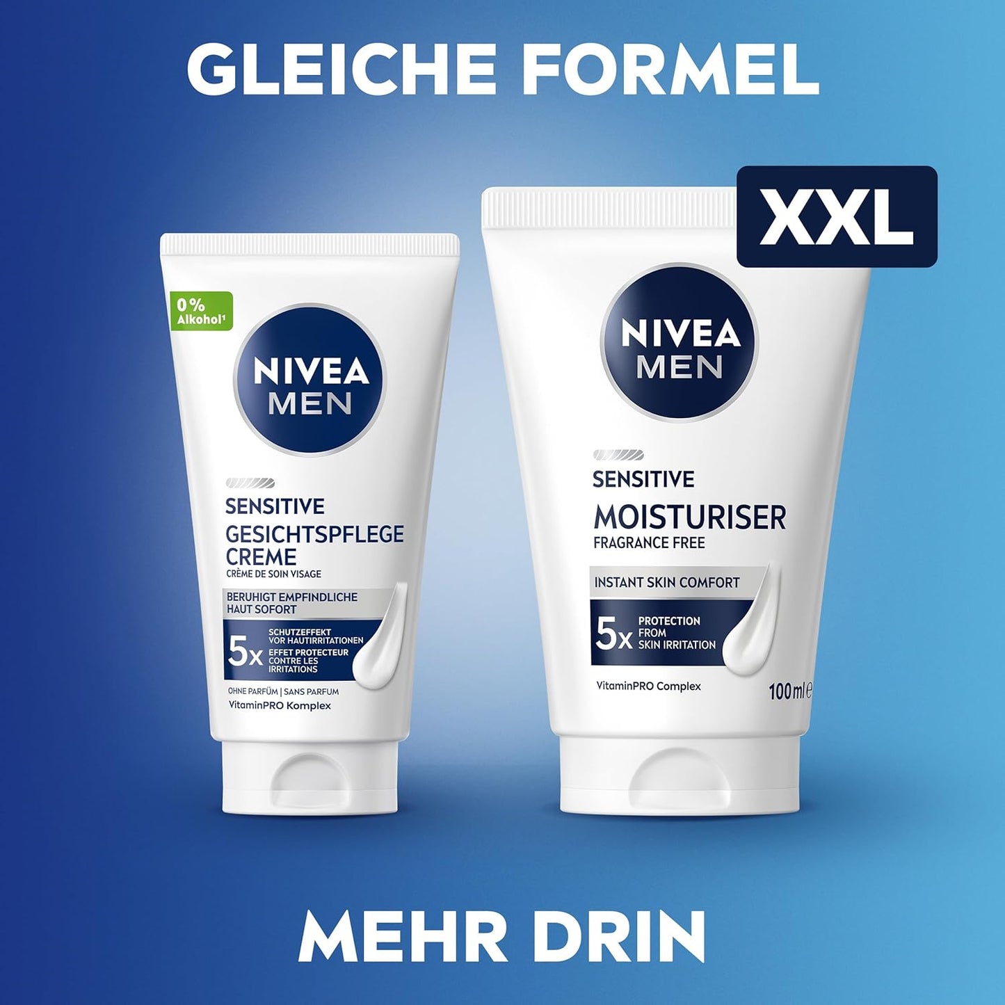 NIVEA MEN Sensitive Moisturiser, 24H Feuchtigkeitscreme Für Empfindliche Männerhaut, Beruhigende Gesichtscreme Zur Linderung Von Hautirritationen (100 Ml)